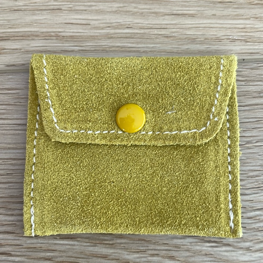 Carlo Eleuteri Yellow Leather Jewelry Snap Pouch